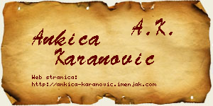 Ankica Karanović vizit kartica